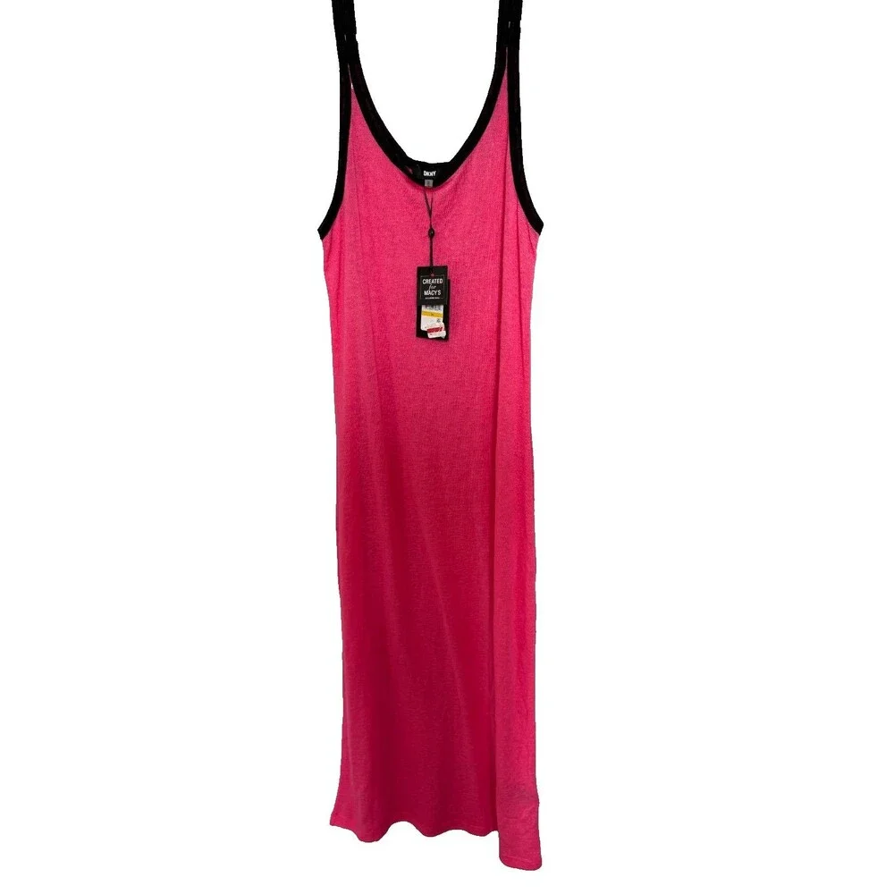 Dkny M Double-Strap Dress Cover-Up Swimsuit Pink MACY's - Picture 2 of 5